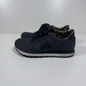 New Balance 501 Shoes Womens 6 36.5 Matt Black Leopard Athletic WL501GB Sneakers